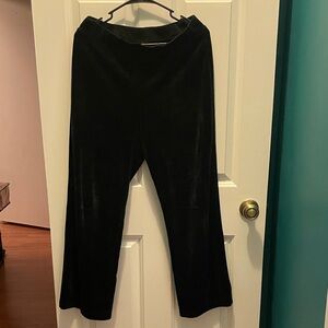 Jones New York Velvet Velour Black Straight Leg Pants